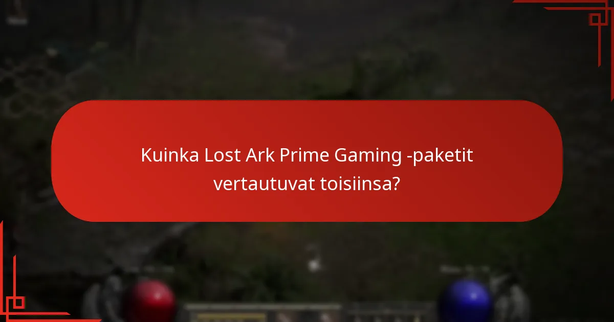 Mitkä sisällöt sisältyvät Lost Ark Prime Gaming -paketteihin?